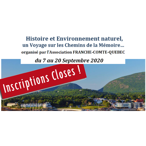 Québec, Nouveau Brunswick, Maine (USA) – organisé par l’Association Franche-Comté-Québec
